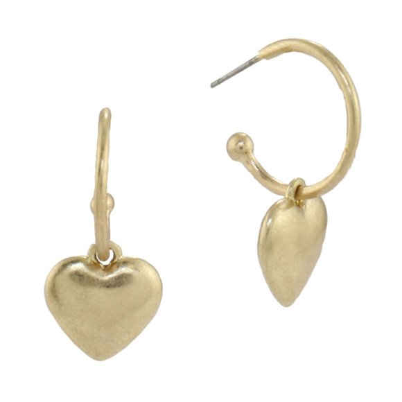 Heart hoop golden earring - Picture 2 of 2